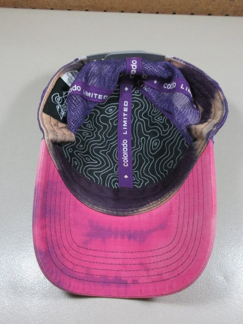 colorado limited womens purple pink tiedye snapback trucker hat OS
